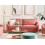 Beliani Sofa 3 Seater TROSA Fabric Pink 2