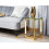 Beliani Side Table CRYSTAL Tempered Glass Gold 2