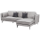Beliani Corner Sofa 3 Seater ALTAN Velvet Light Grey Left Hand 5
