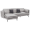Beliani Corner Sofa 3 Seater ALTAN Velvet Light Grey Right Hand 3