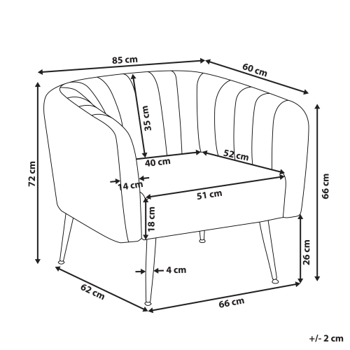 Beliani Armchair LACONIA Velvet Light Grey 2