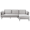 Beliani Corner Sofa 3 Seater ALTAN Velvet Light Grey Left Hand 4