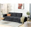 Beliani Sofa Bed 3 Seater FALSTER Fabric Black with Storage 2