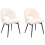 Beliani Set of 2 Dining Chairs ONAGA Boucle White 2