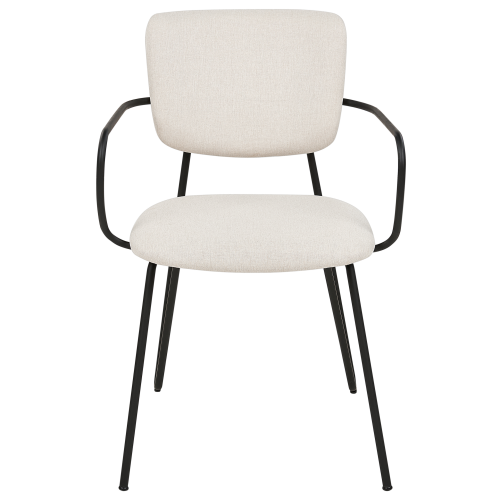 Beliani Set of 2 Dining Chairs ELKO Fabric Off-White 2