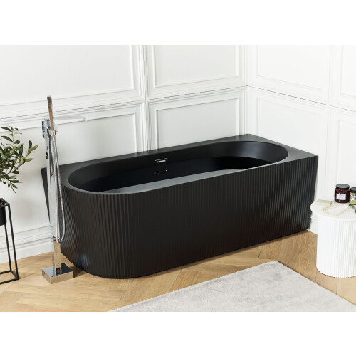 Beliani Corner Bath GOCTA Left Hand 1700 x 800 mm Black 1