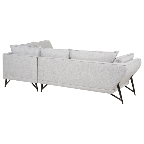 Beliani Corner Sofa 3 Seater ELGA Linen Light Grey Left Hand 2