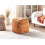 Beliani Pouffe SANAWAN Viscose Golden Brown 2
