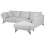 Beliani Corner Sofa 3 Seater ELGA Linen Light Grey Left Hand 2