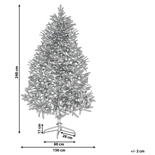 Beliani Artificial Snowy Christmas Tree BASSIE 240 cm White 2