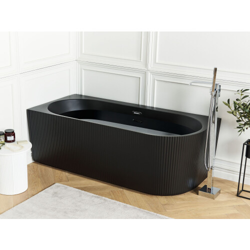 Beliani Corner Bath GOCTA Right Hand 1700 x 800 mm Black 1