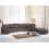 Beliani Curved Sofa 7 Seater ROTUNDE Leather Brown 2