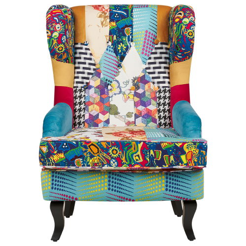 Beliani Wingback Chair MOLDE Fabric Blue 1
