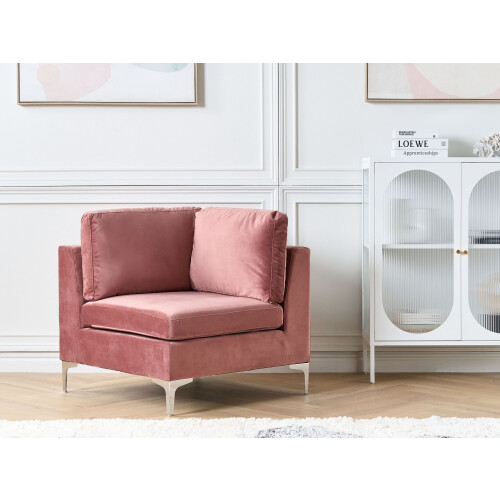 Beliani Corner Seat EVJA Velvet Pink 1