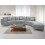 Beliani Curved Sofa 7 Seater ROTUNDE Fabric Light Grey 2