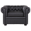 Beliani Armchair CHESTERFIELD Leather Black 4