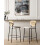 Beliani Set of 2 Bar Chairs MAYETTA Rattan Light Beige 2