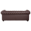 Beliani Sofa 3 Seater CHESTERFIELD Leather Brown 3