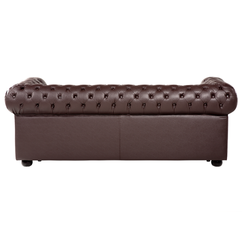 Beliani Sofa 3 Seater CHESTERFIELD Leather Brown 2