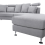 Beliani Curved Sofa 7 Seater ROTUNDE Fabric Light Grey 5
