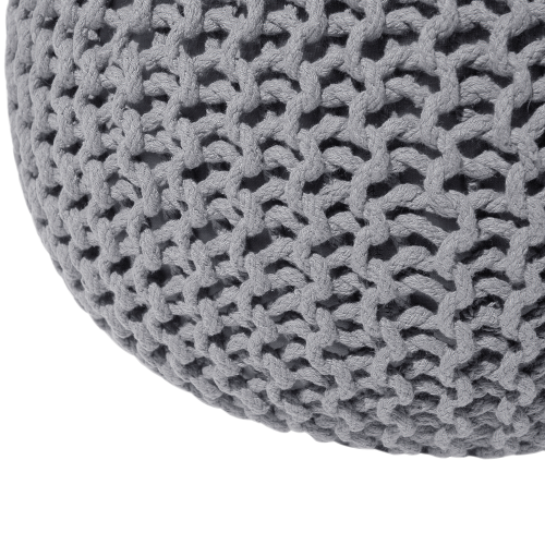 Beliani Pouffe CONRAD Cotton Grey 2