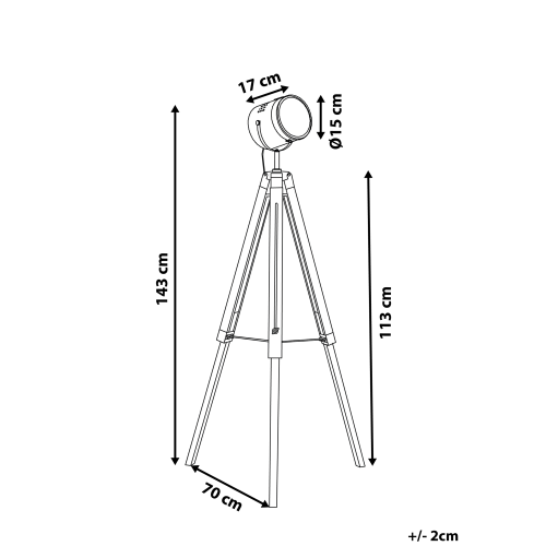 Beliani Floor Lamp ALZETTE Pine Wood White 2