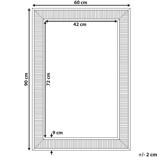 Beliani Wall Mirror CASSIS 60 cm 90 cm Gold 2