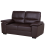 Beliani Sofa 2 Seater VOGAR Faux Leather Dark Brown 4