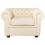 Beliani Armchair CHESTERFIELD Leather Light Beige 5
