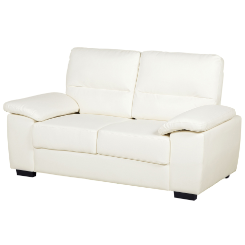 Beliani Sofa 2 Seater VOGAR Faux Leather Off-White 1