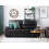 Beliani Sofa 3 Seater VOGAR Faux Leather Black 2
