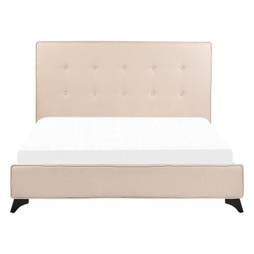 Beliani Bed Fabric AMBASSADOR 140 x 200 cm (EU Double) Beige 1