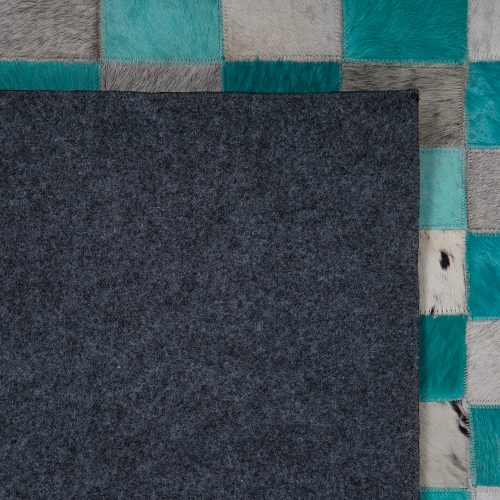 Beliani Rug NIKFER Blue 140 x 200 cm Leather 2
