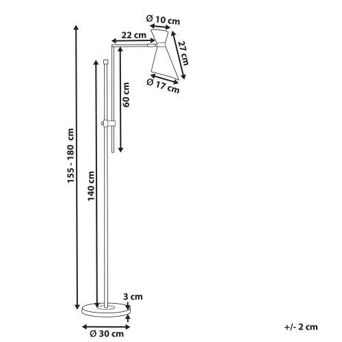 Beliani Floor Lamp MELAWI Metal Black 1