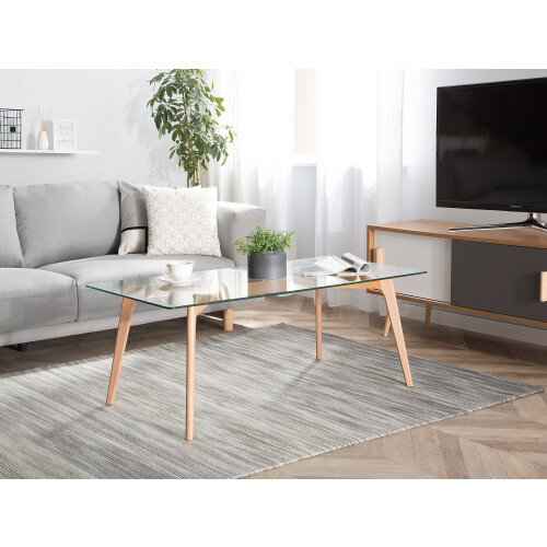 Beliani Coffee Table HUDSON Glass Transparent 1
