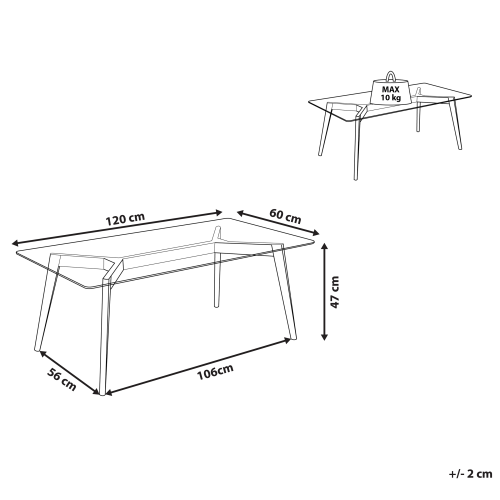 Beliani Coffee Table HUDSON Glass Transparent 2