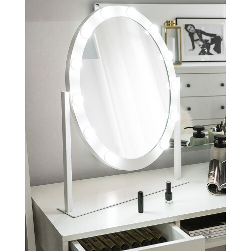 Beliani Dressing Table Mirror LED ROSTRENEN White 2