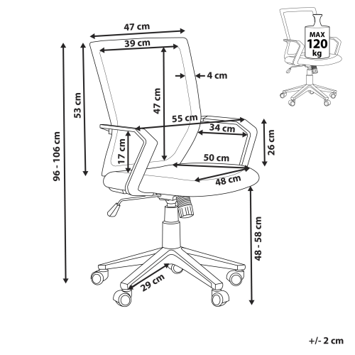 Beliani Office Chair RELIEF Red 2