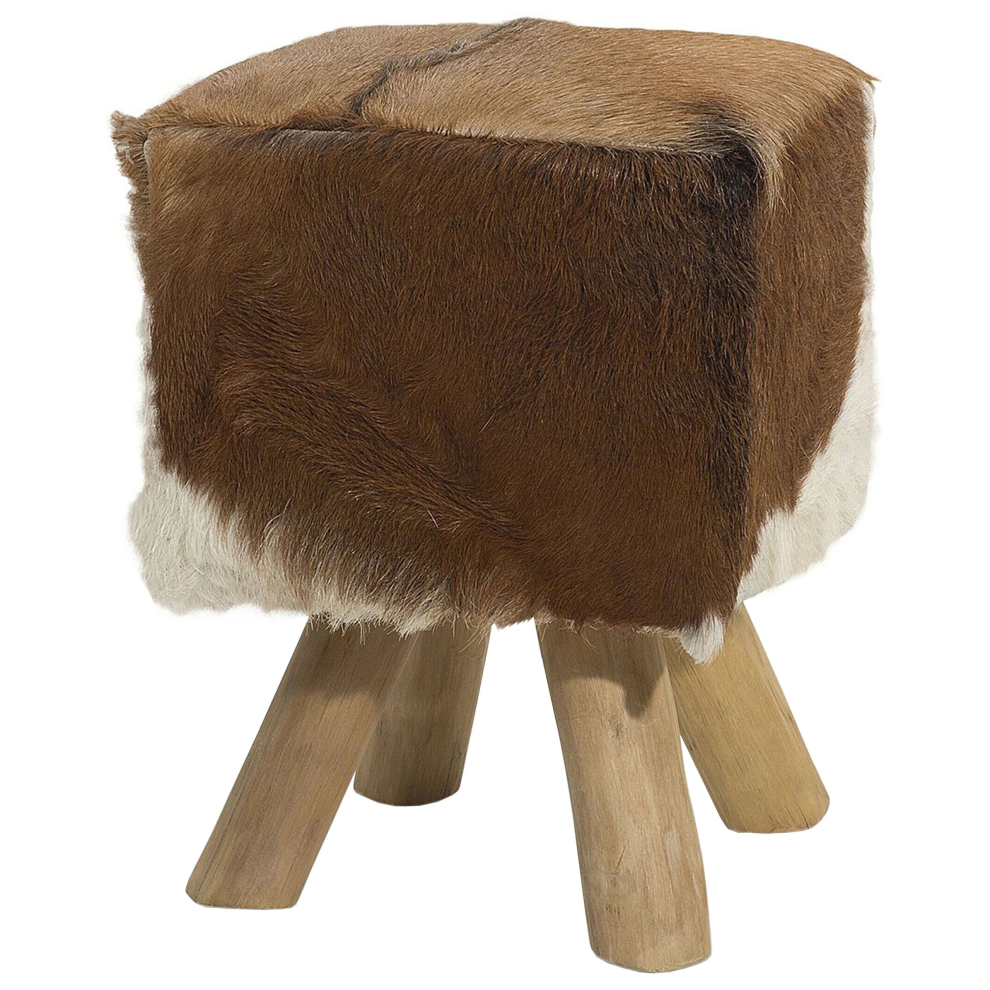 Footstool DALTON Leather Brown