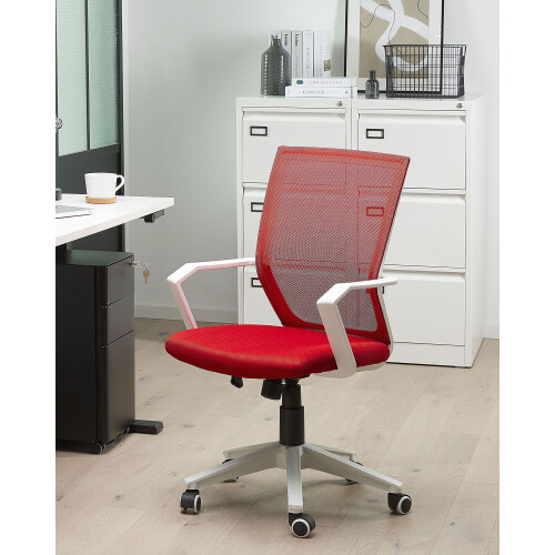Beliani Office Chair RELIEF Red 1