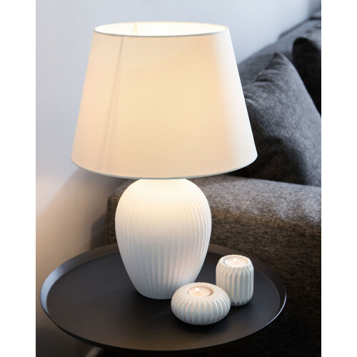 Beliani Table Lamp FERGUS Ceramic White 1