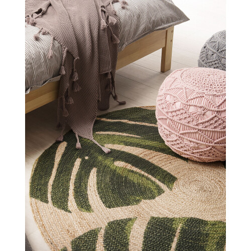 Beliani Rug INCIK Beige ø 140 cm Jute 1