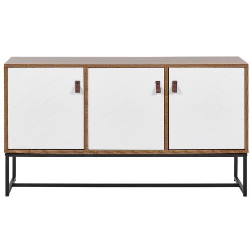 Beliani Cabinet NUEVA Light Brown/ White 1