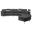 Beliani Curved Sofa 7 Seater ROTUNDE Fabric Dark Grey 2