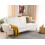 Beliani Sofa Bed 3 Seater VETTRE Velvet Off-White 2