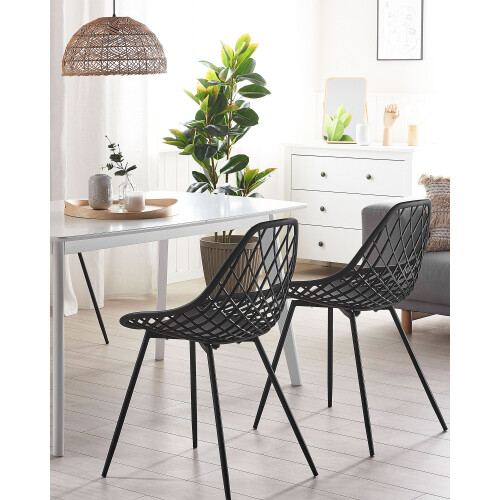 Beliani Set of 2 Dining Chairs CANTON Black 1