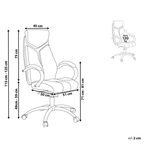 Beliani Office Chair FORMULA Faux Leather Grey 2