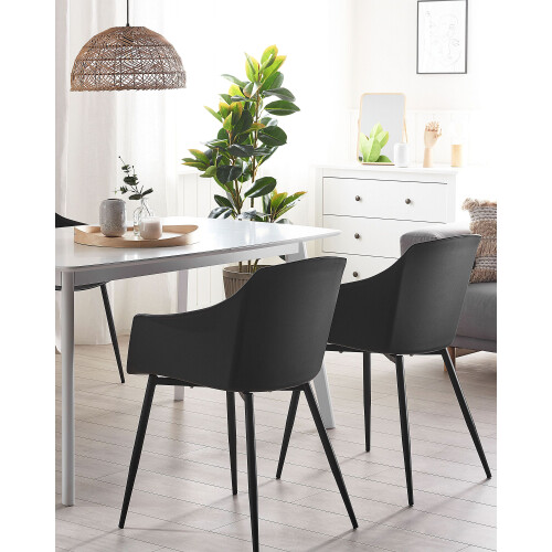 Beliani Set of 2 Dining Chairs FONDA Black 1