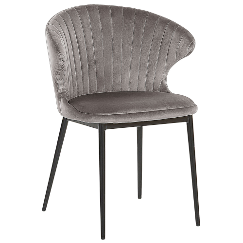 Beliani Set of 2 Dining Chairs AUGUSTA Velvet Grey 1