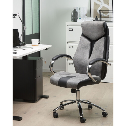 Beliani Office Chair FORMULA Faux Leather Grey 1